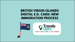 British Virgin Islands digital e-card highlighting the updated immigration process for visitors and residents.