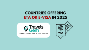 Visual representation of countries providing ETA or e-visa services in 2025, with updates for 2025 included.